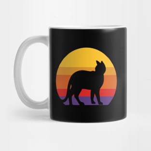 A T-shirt that combines the shadow of a cat in the sunset Mug